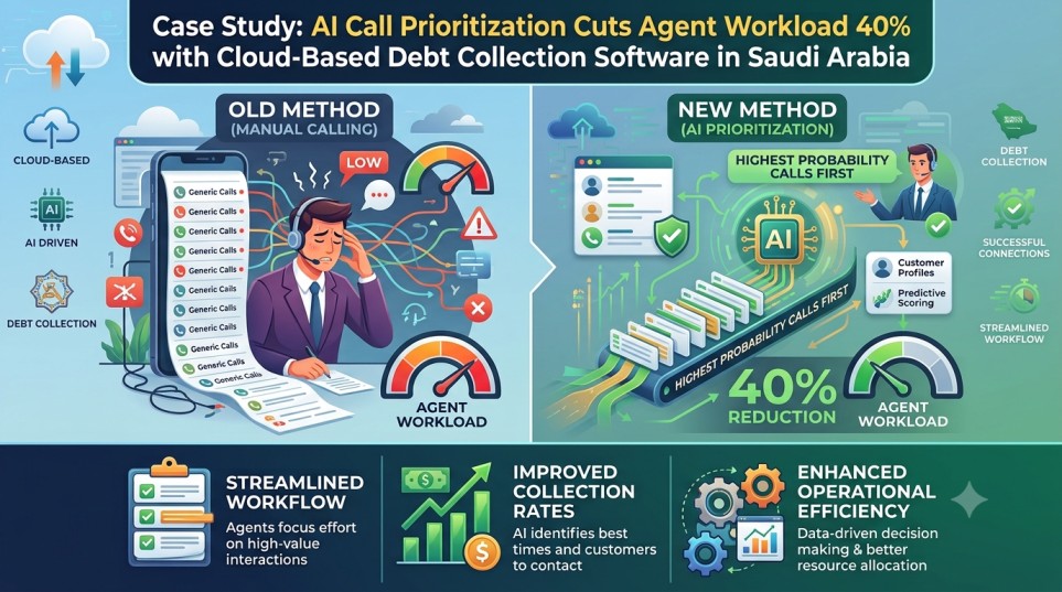 Case Study: AI Call Prioritization Cuts Agent Workload 40% with Cloud-Based Debt Collection Software in Saudi Arabia
