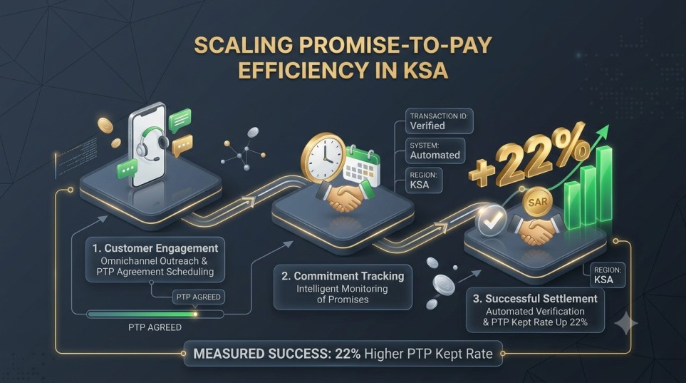 Case Study: Promise-to-Pay Kept Rate Up 22% With Bank Debt Collection Software in KSA