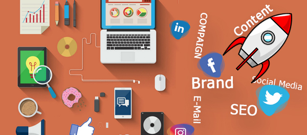 vector banner of digital marketing