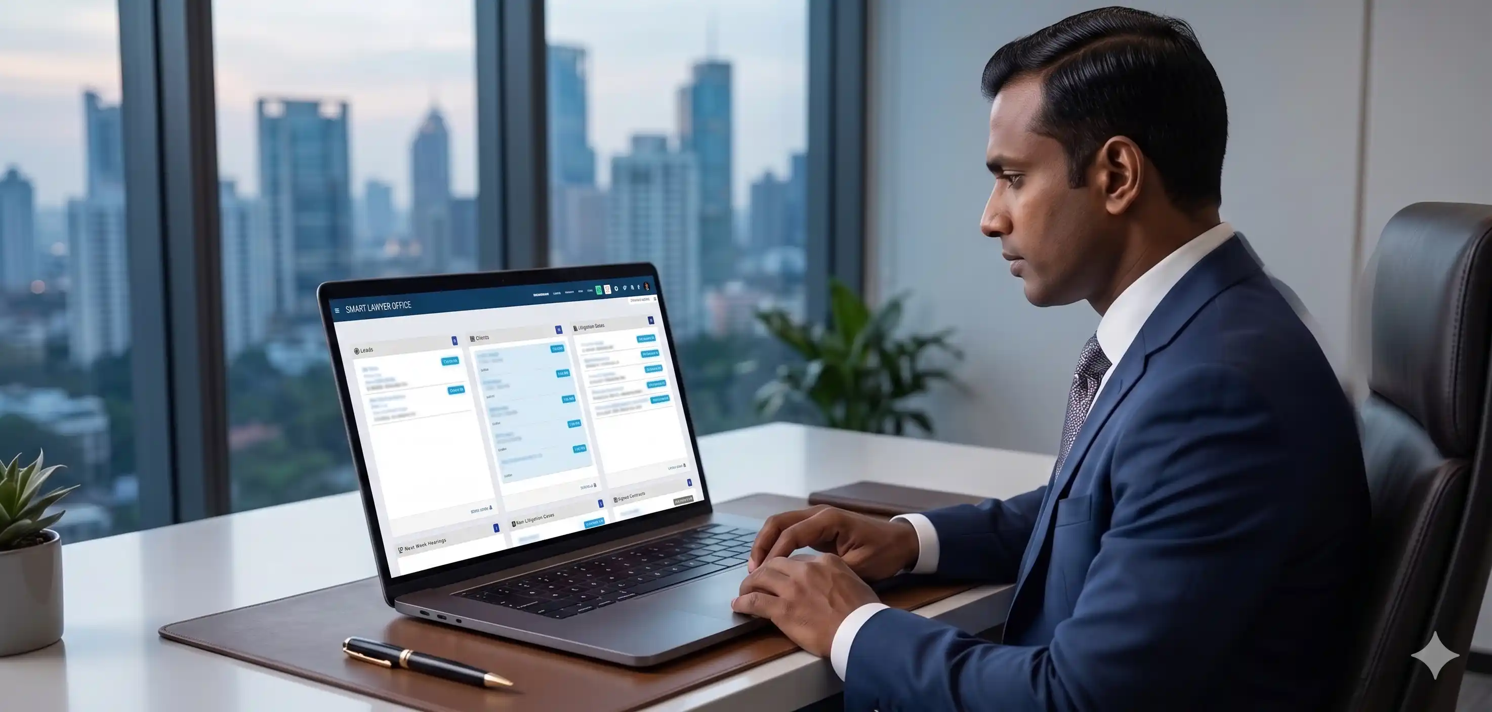 Smart Lawyer Office software dashboard for legal practitioners in India showing case management and litigation tracking