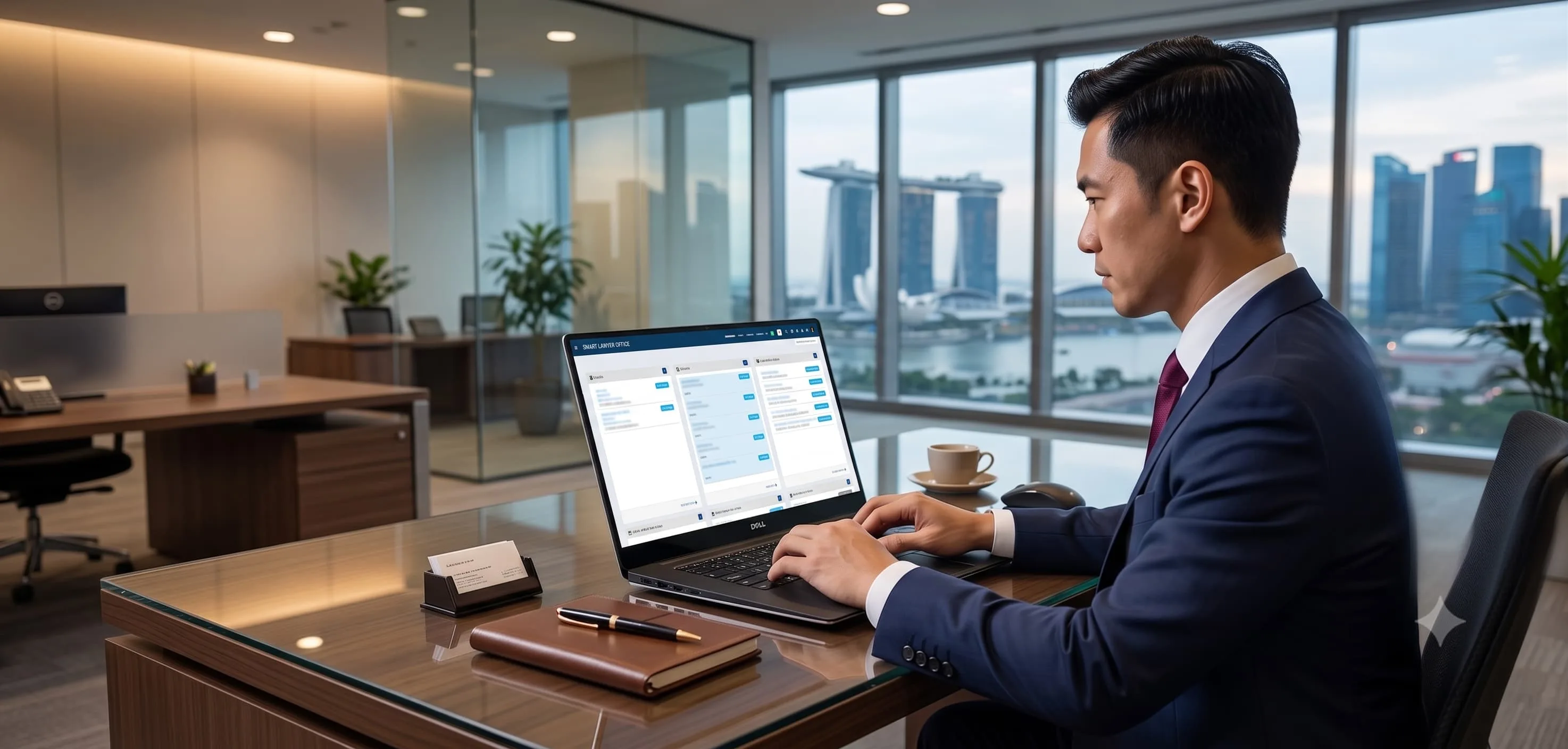 Smart Lawyer Office legal case management dashboard for law firms in Singapore showing matter management and litigation tracking
