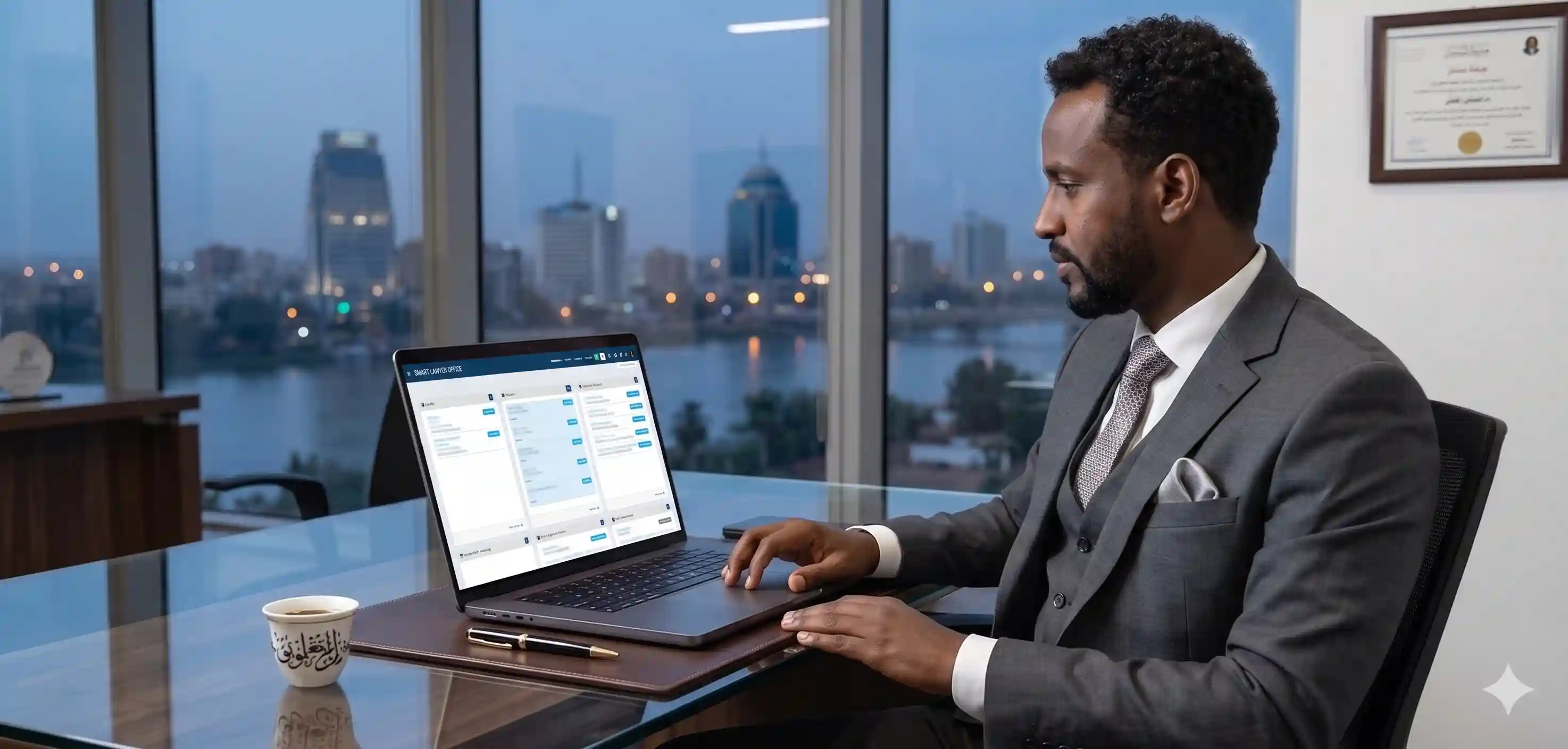 Legal software dashboard for law firms in Sudan using Smart Lawyer Office matter management software
