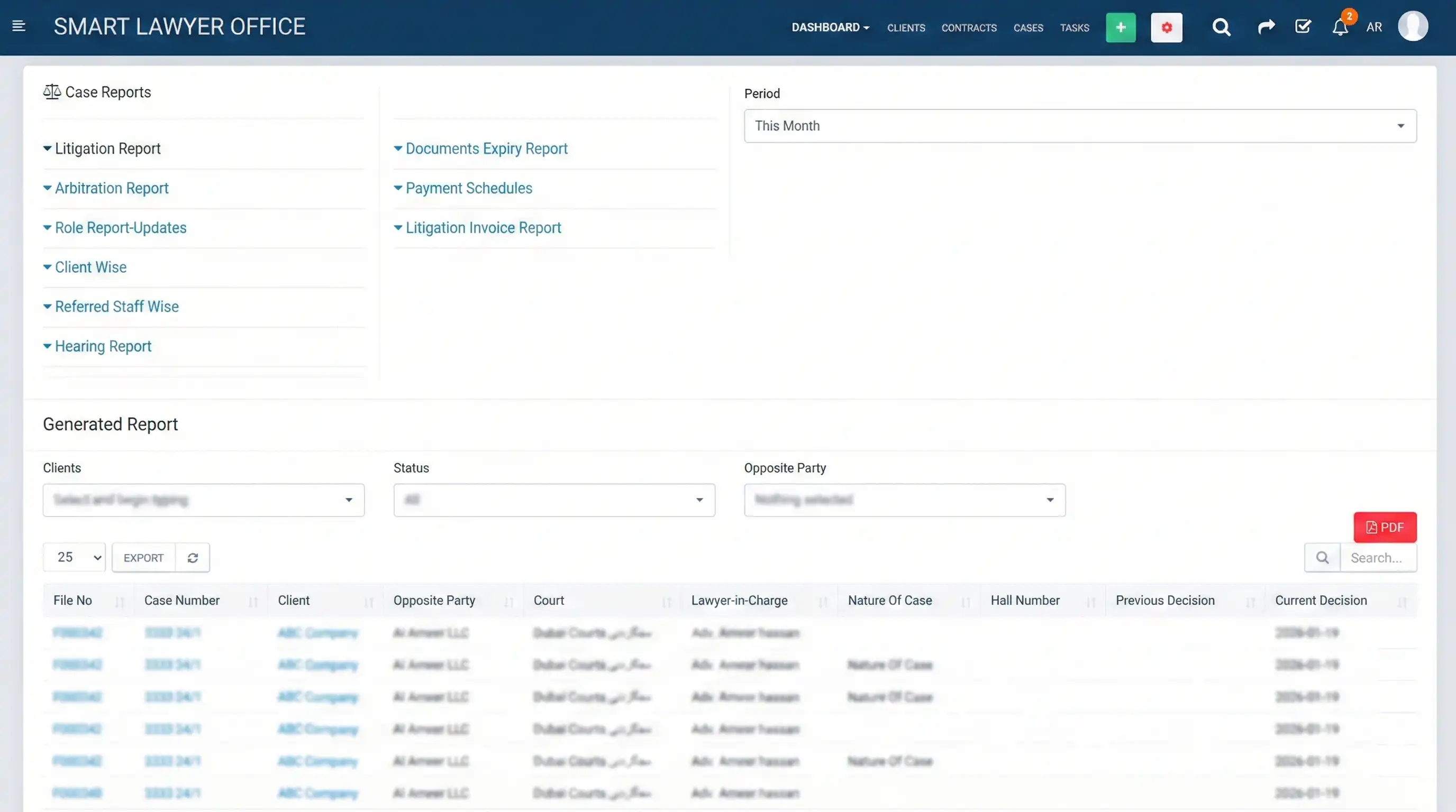 Reports Overview Page Screenshot
