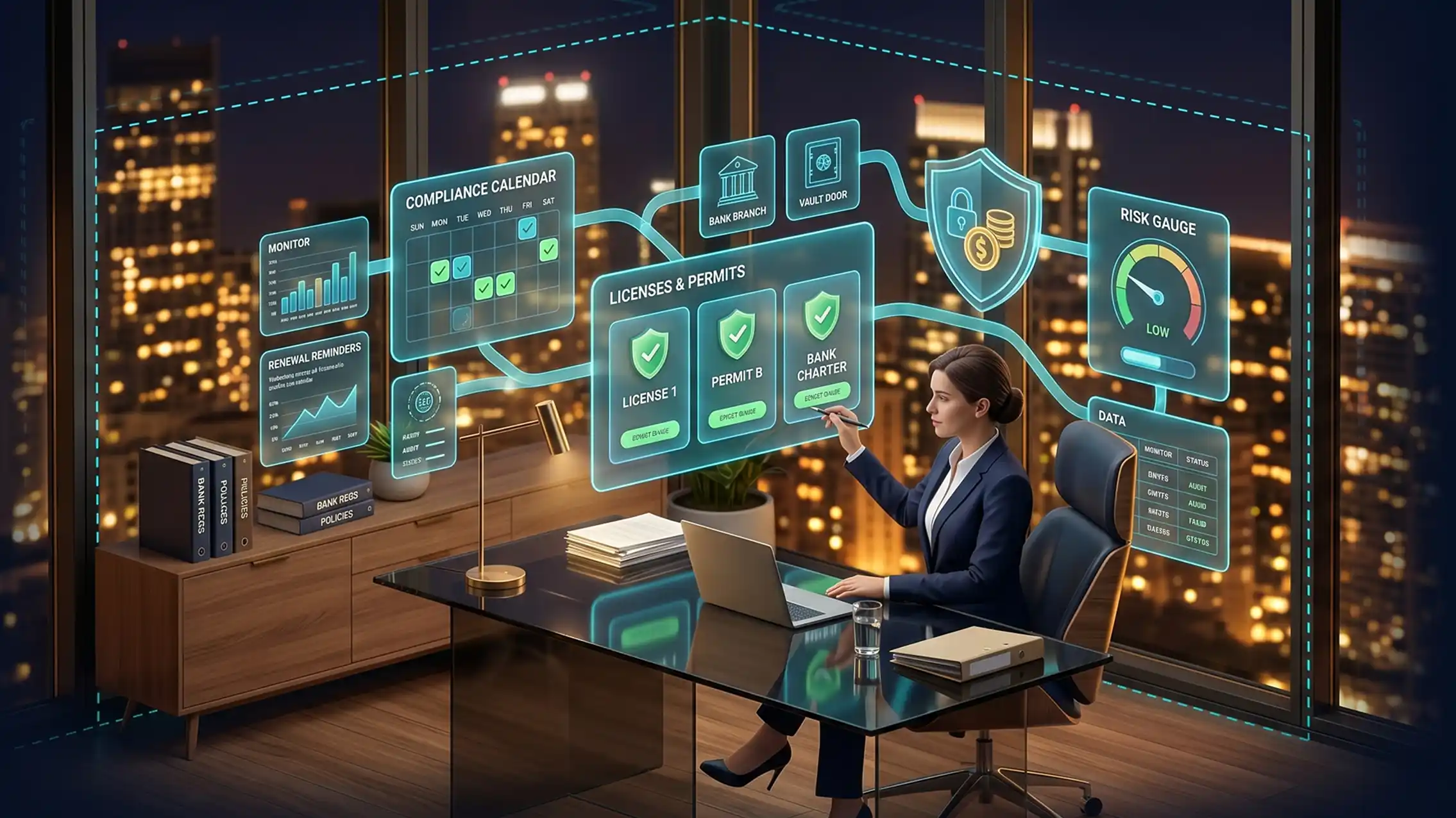 Regulatory compliance and governance management software for Banks & Financial Institutions in Smart Legal Counsel, tracking central-bank deadlines, obligations and an audit-ready trail