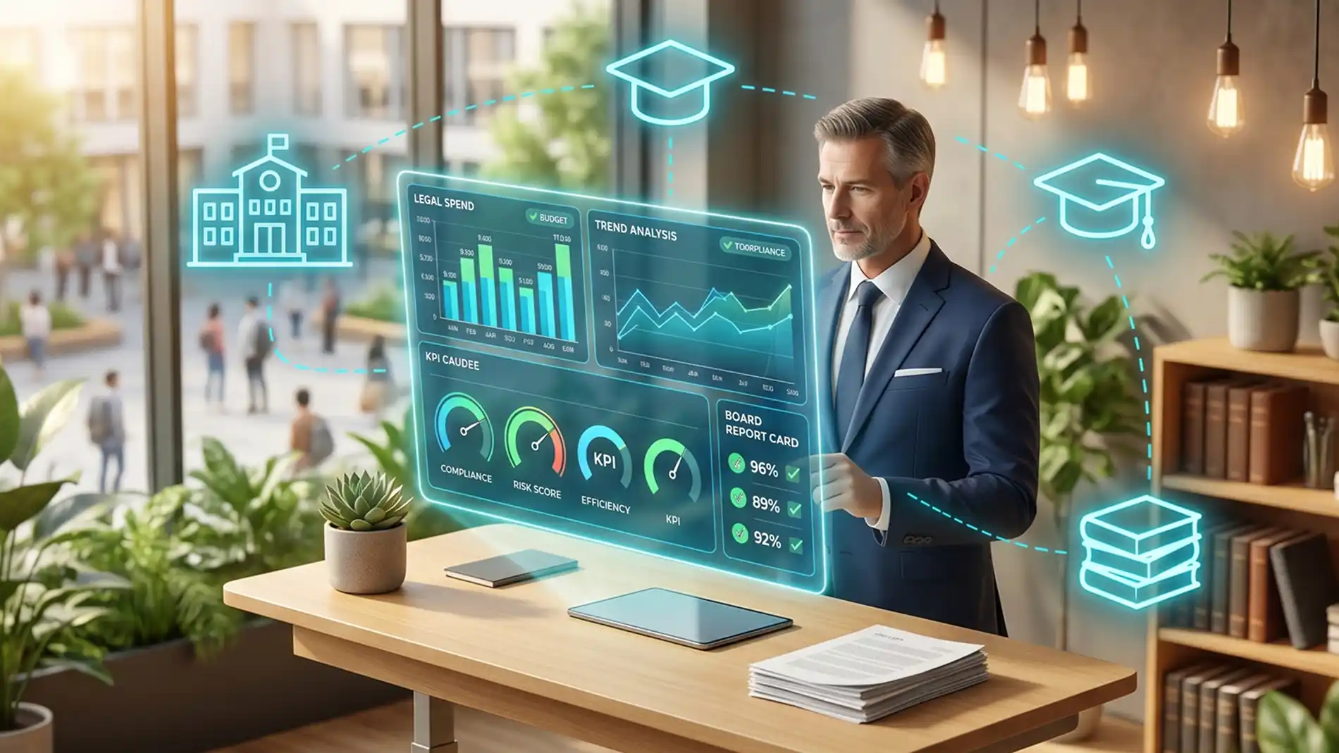 Legal expense management and analytical insights software for Education Institutions, tracking outside-counsel spend and reporting against every case and campus for a university legal department in Smart Legal Counsel