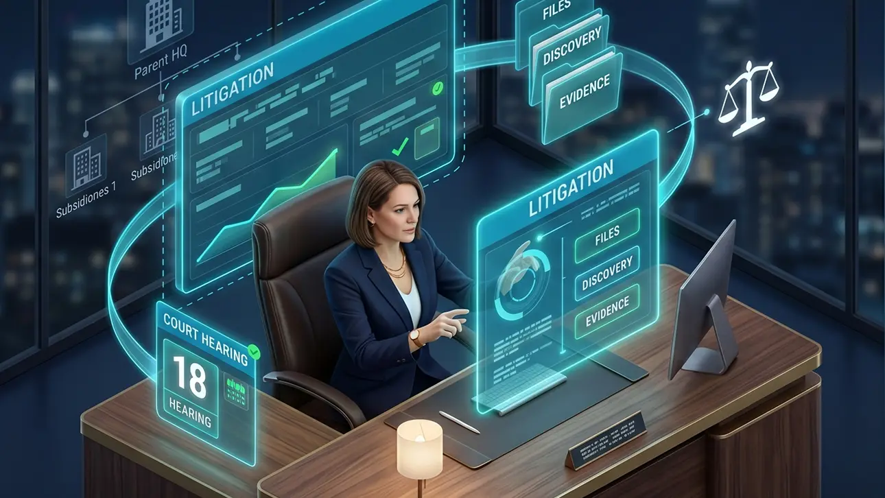 Corporate legal case, matter and litigation management across holding company subsidiaries in Smart Legal Counsel