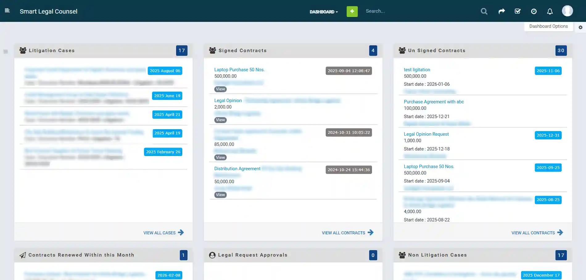 My Dashboard Page Screenshot