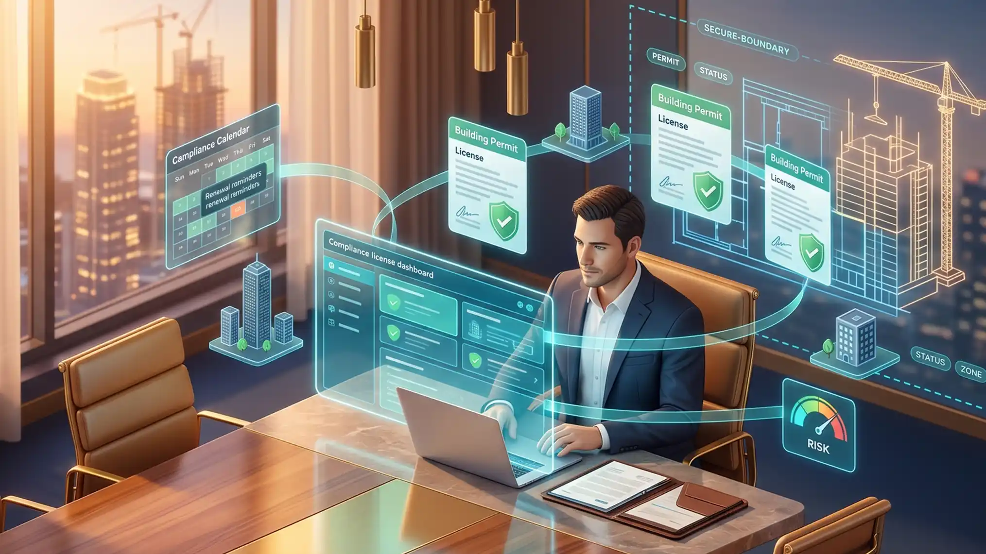 Compliance and trade licence management software for Real Estate Developers in Smart Legal Counsel, with authority approvals, project documents and renewal tracking per project company