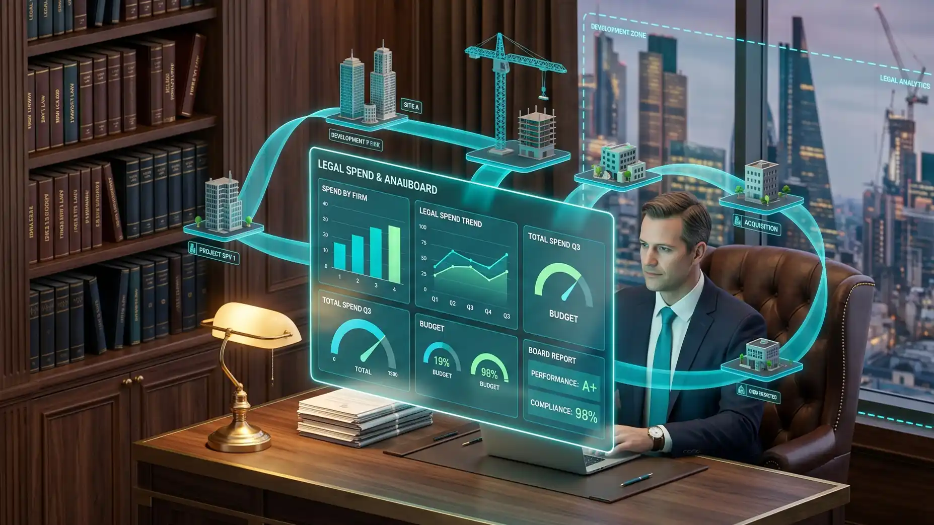 Legal expense management and analytics software for Real Estate Developers in Smart Legal Counsel, tracking dispute spend, outside-counsel cost and contract performance against every project