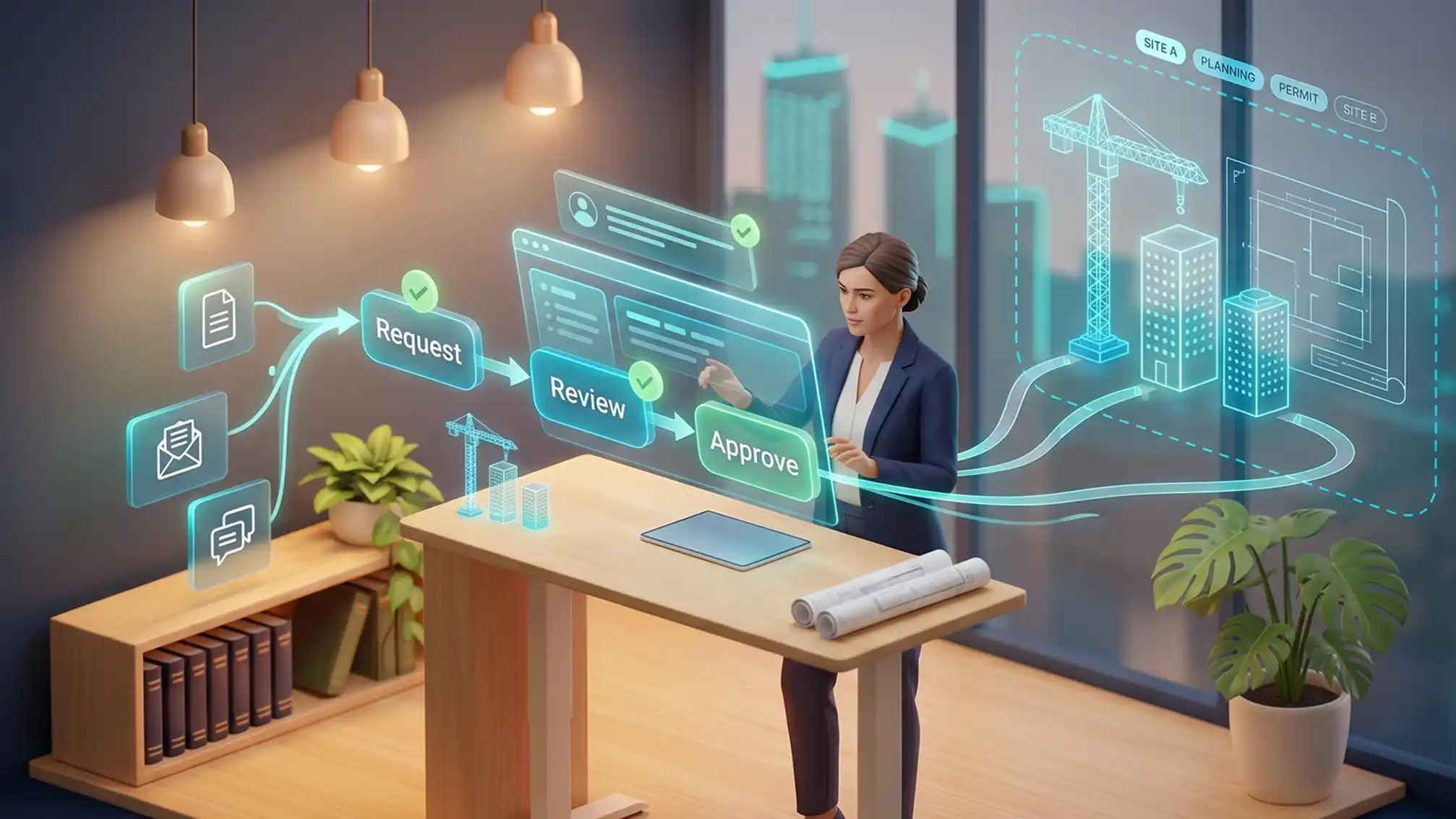 Legal intake, contract approval and vendor management workflow software for Real Estate Developers in Smart Legal Counsel, routing project requests, purchase orders and e-signature with email integration