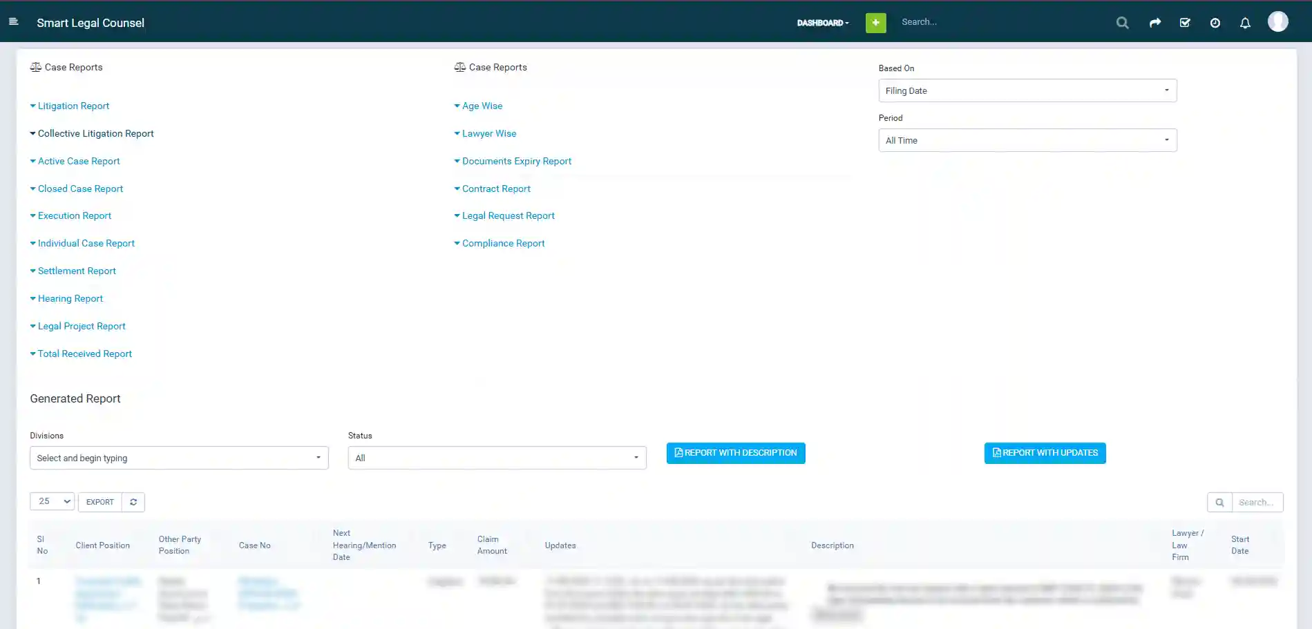 Reports Overview Page Screenshot