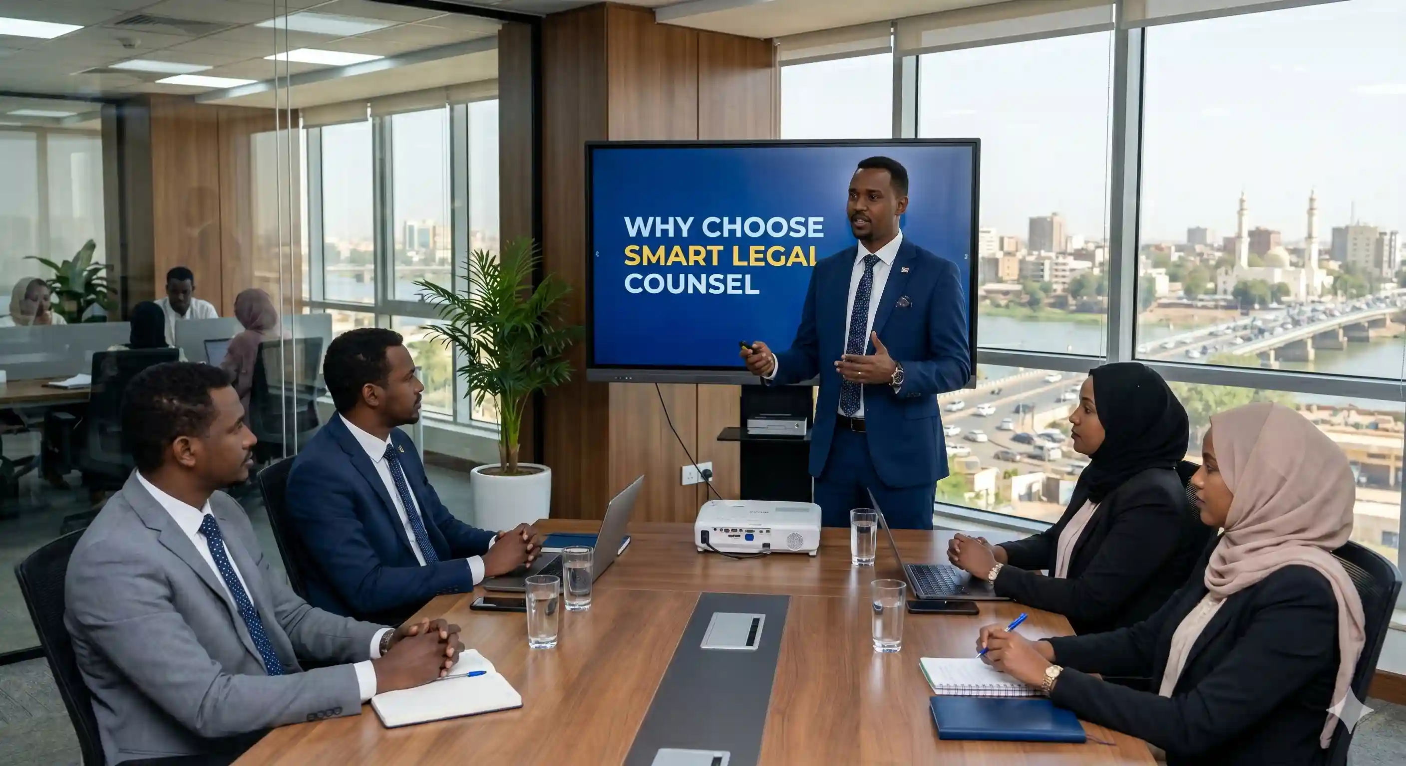 Smart Legal Counsel legal software dashboard for Sudan corporate legal teams