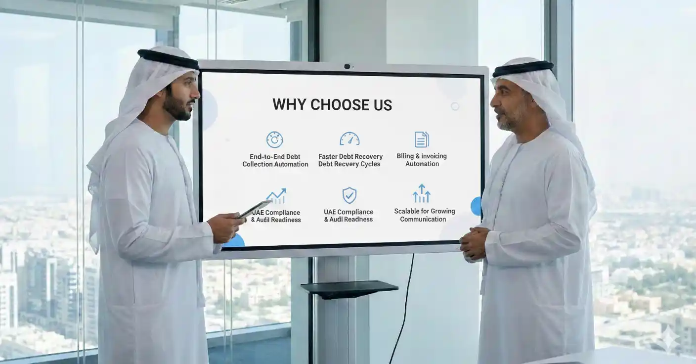 End-to-End Debt Collection Automation: Automate billing, reminders, escalations, and settlements. | أتمتة شاملة لتحصيل الديون: أتمتة الفوترة والتنبيهات والتصعيد والتسويات