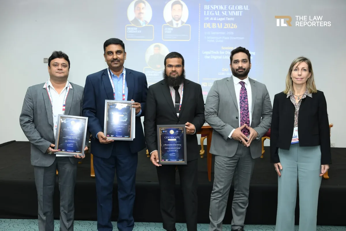 The LegalTech for Disputes panel line-up with certificates after the session at the 7th Bespoke Global Legal Summit Dubai